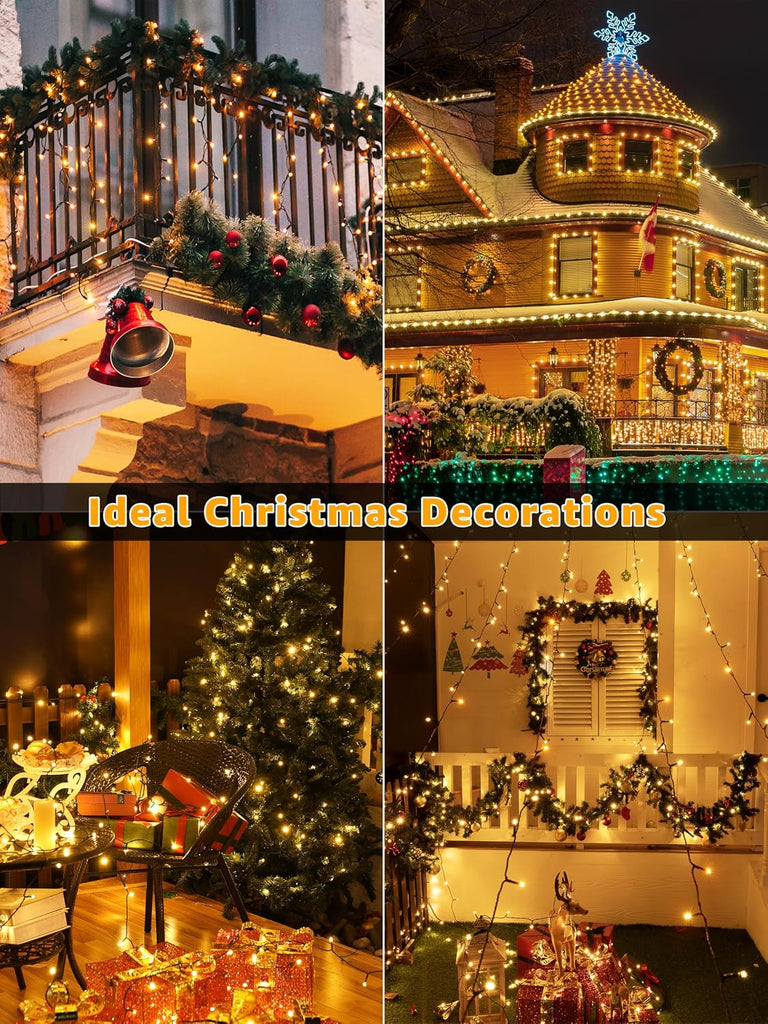 1000 LED 328 FT Christmas Lights, Waterproof Outdoor String With Remote and Timer, 8 Modes Dimmable, Fairy Lights