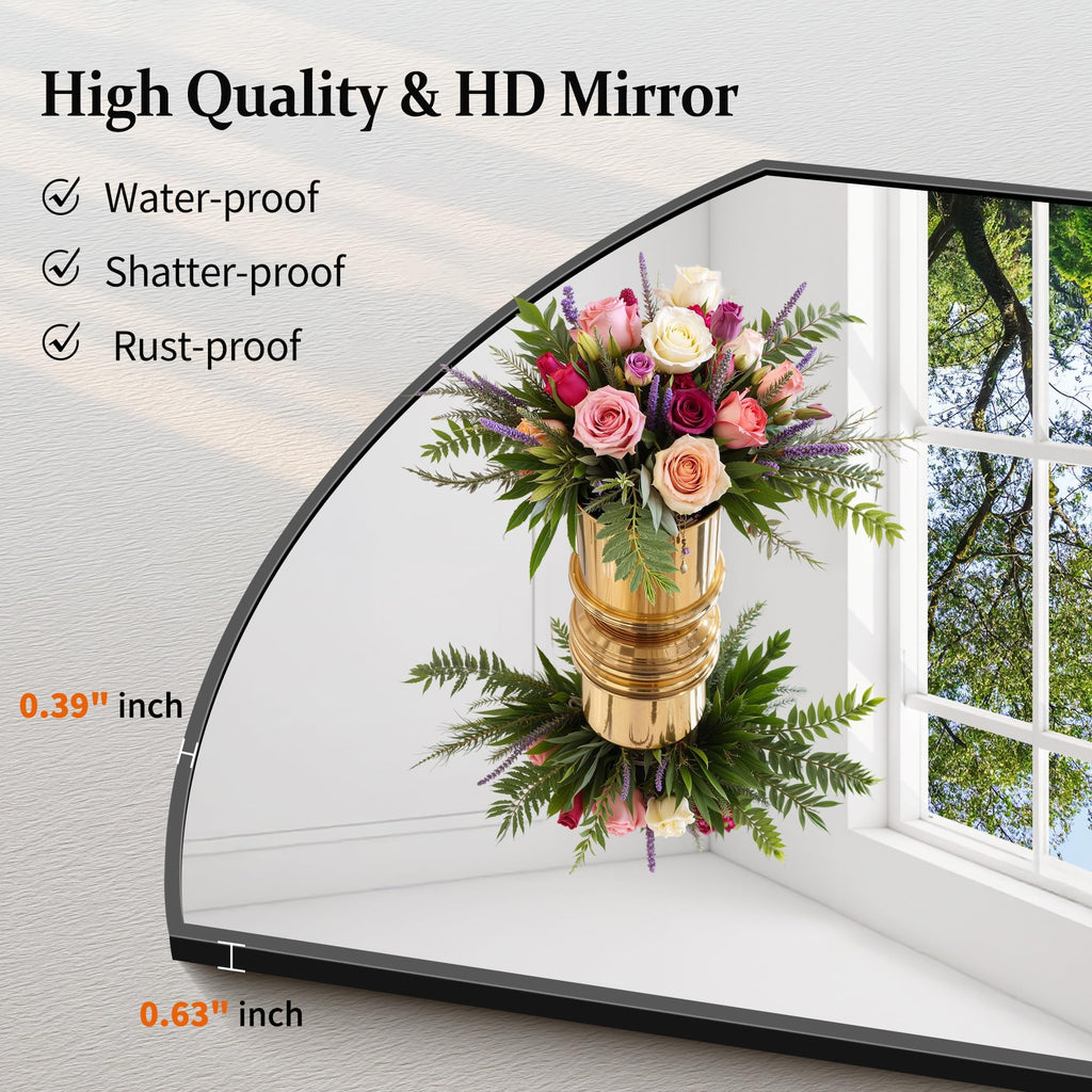 Bathroom, 30x55 Inch Black Oval Wall Mounted with Thin Metal Frame, Modern Bathroom Vanity Mirrors for Over Sink