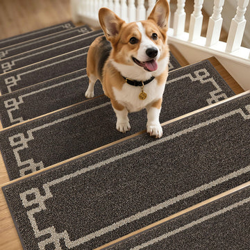 Stair Treads for Wooden Steps Indoor, 9"x28", 15pcs, Brown