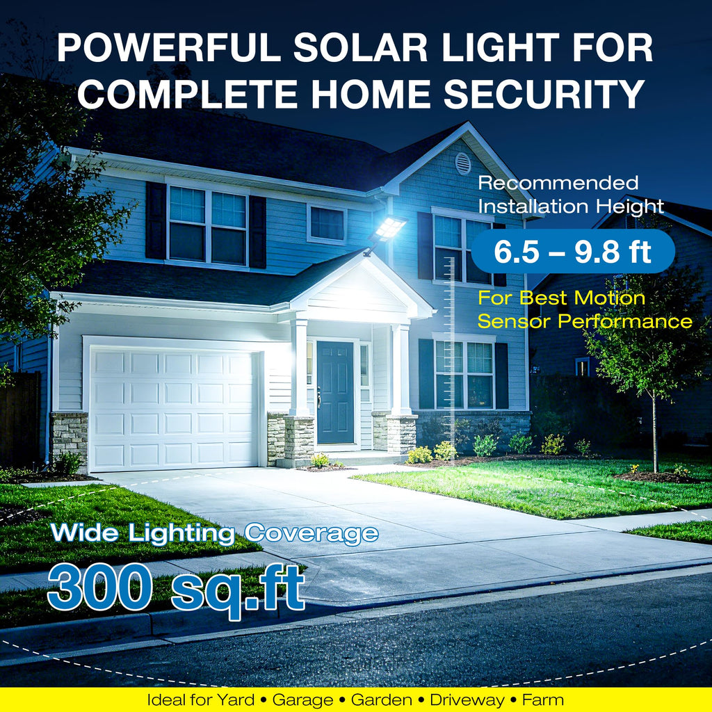 Solar Lights Outdoor, IP66 Waterproof Motion Sensor Solar Street Light