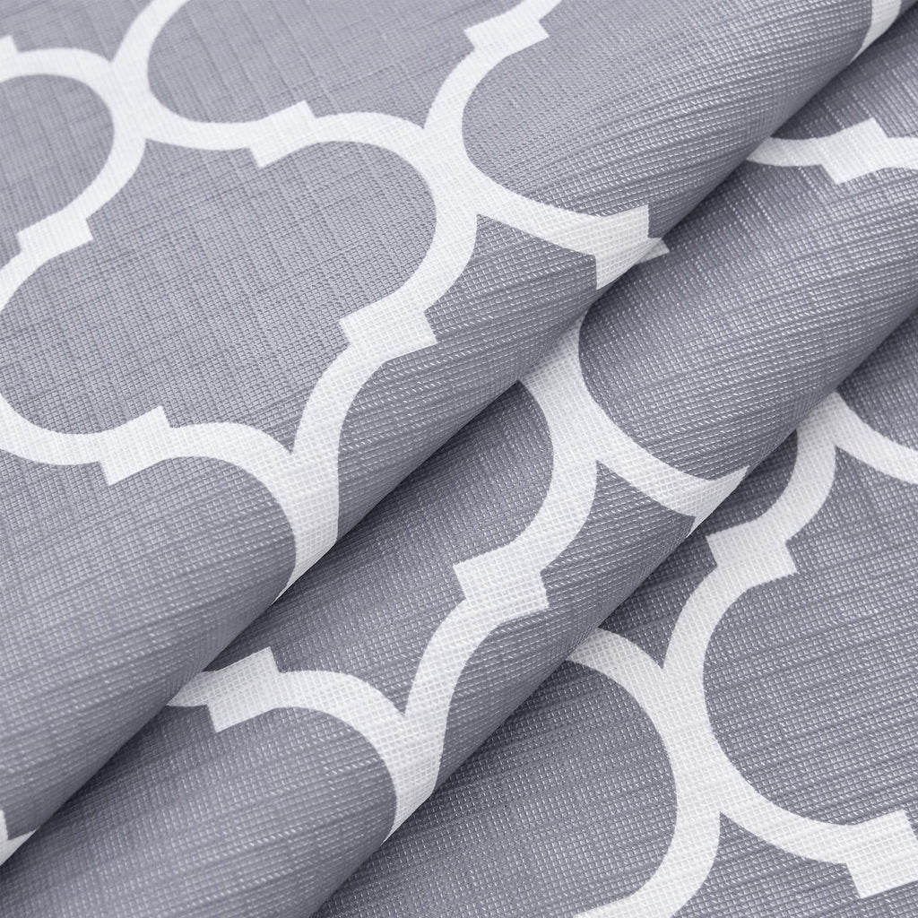 Vinyl Tablecloth with Flannel Backing 2 Pcs 60x84 in Moroccan Grey