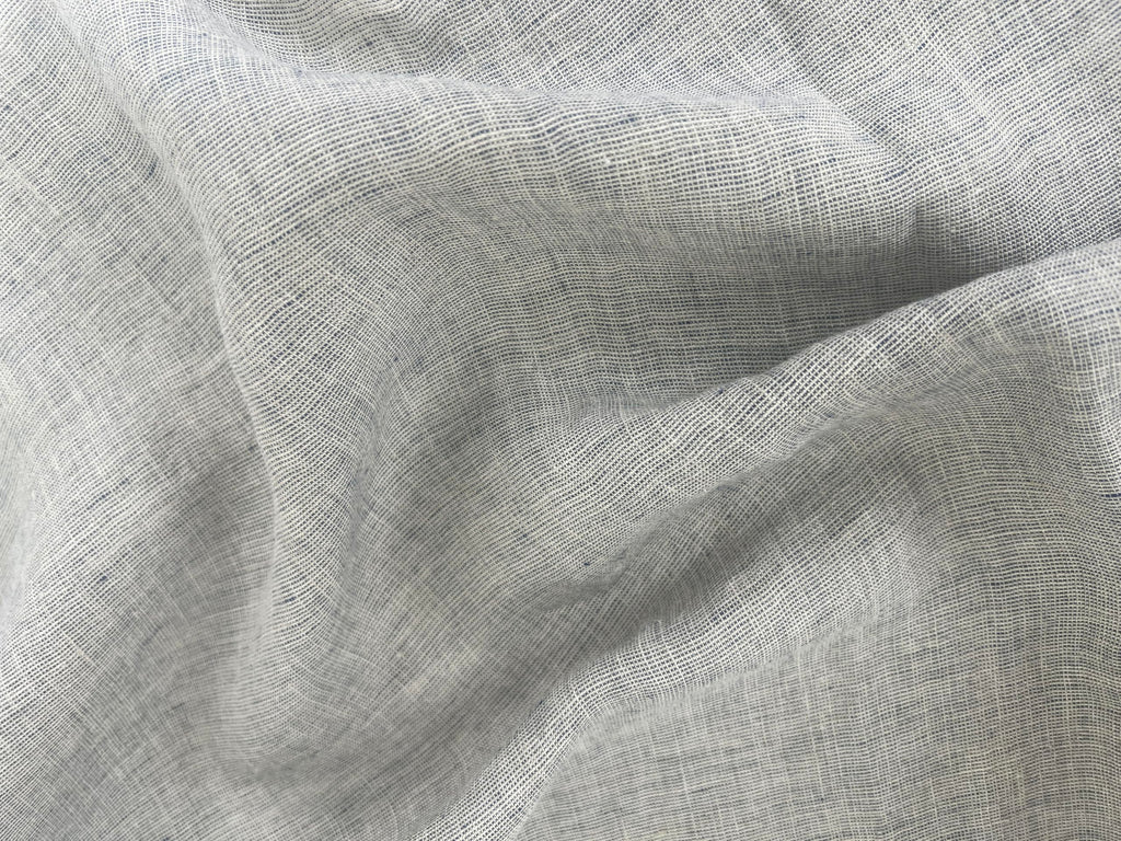 100% Linen Fabric - Yarn Dyed Chambray, Pre-Washed, Lightweight Crisp & Cool Handfeel, 52-54" Wide - (Dusty Blue