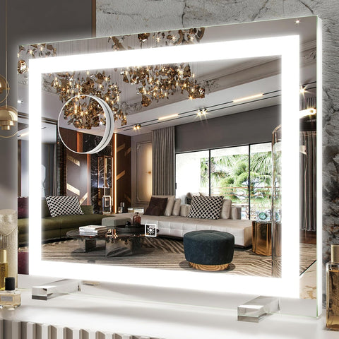 Vanity Mirror with Lights，20"x23" Lighted Makeup Mirror, Large Makeup Mirror with Lights, Touch Sensor with Dimmable 3
