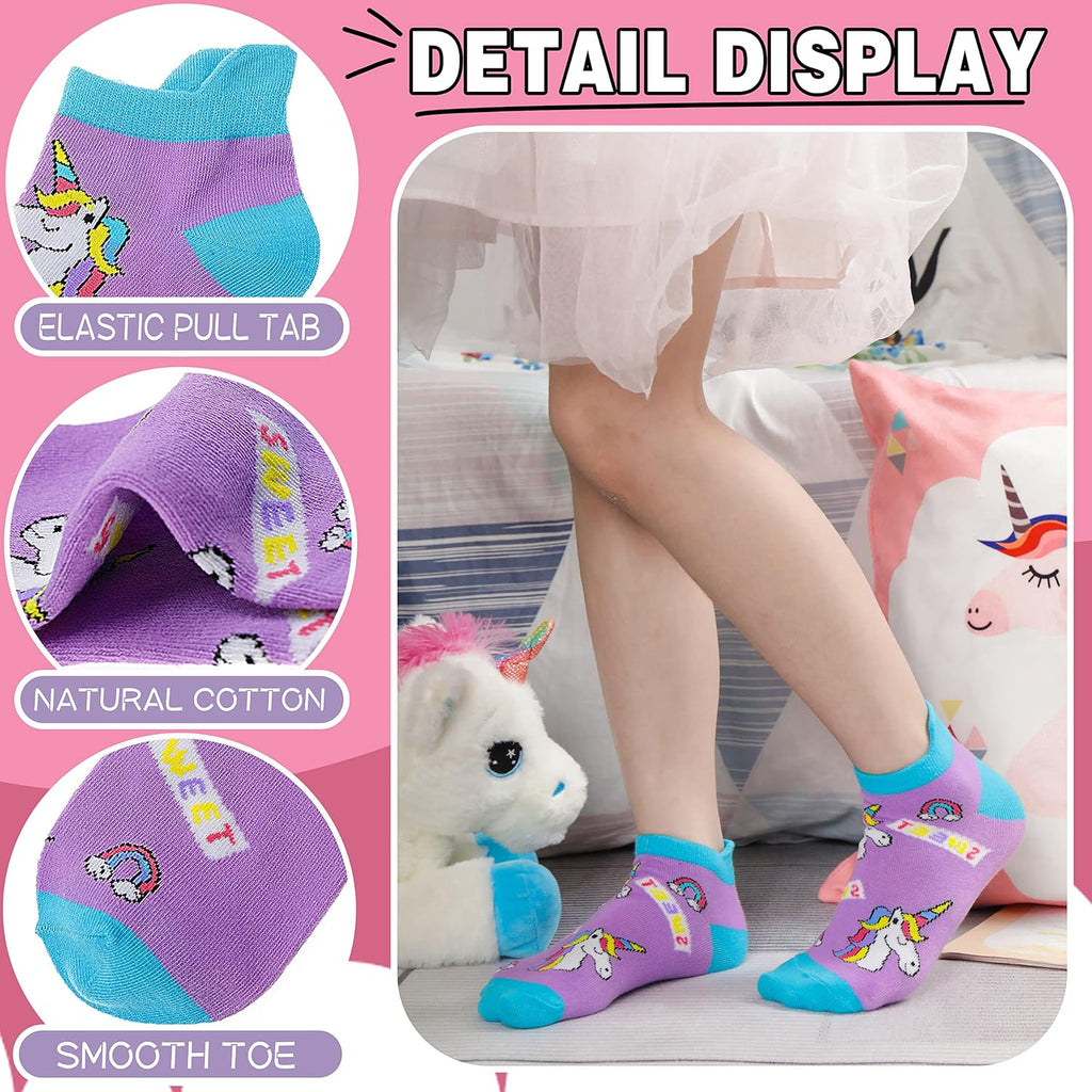 Kids Girls Toddler Unicorn Ankle Socks, Novelty Fashion Socks