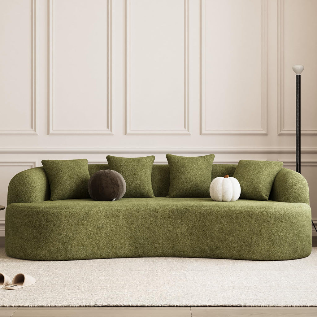 107" Modern Curved Sofas, Green