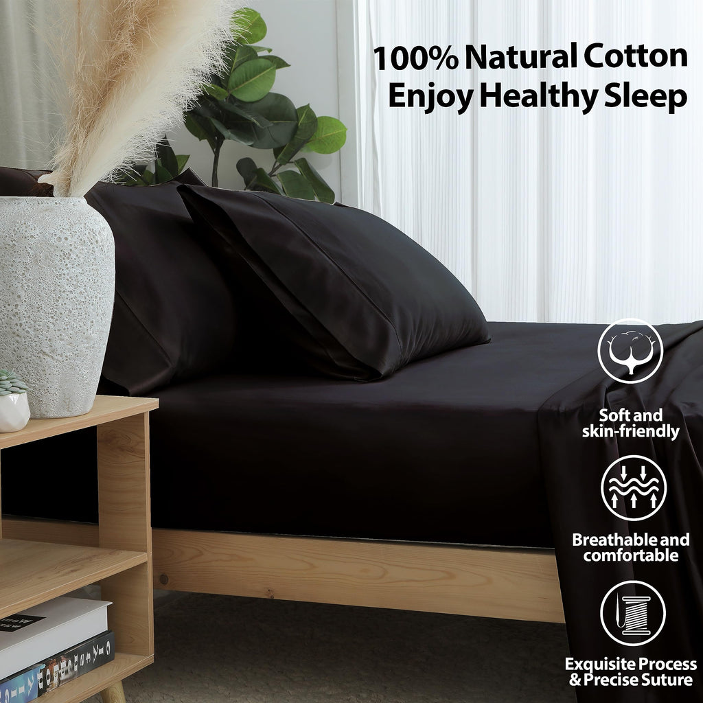 100% Egyptian Cotton King Size Fitted Sheet, 600 Thread Count Sateen