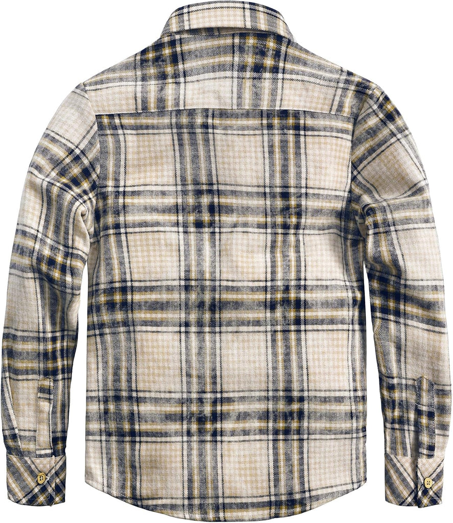 Boys Flannel Shirts Long Sleeve Button Down Plaid Shirt