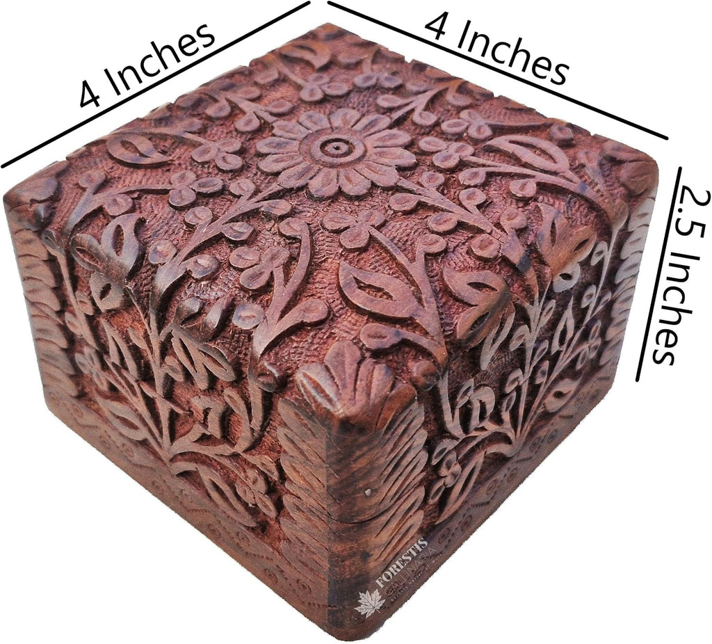 Handmade Decorative Wooden Jewelry Box, Kit, Vanity,Trinket, Organizer For, Ladies, Men, Women, Gold