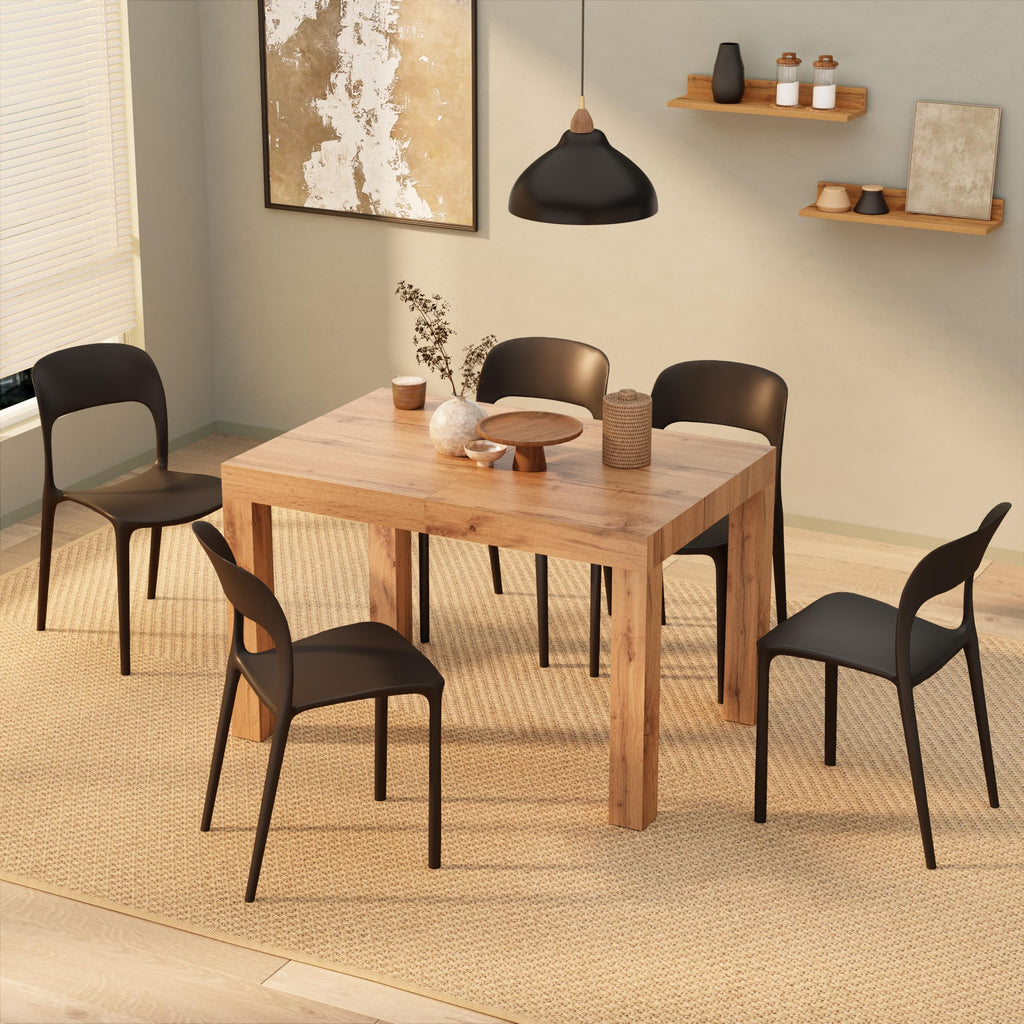 First Extendable Dining Table 47.2 to 78.7 Inches Seats 6 to 8 Rustic Oak