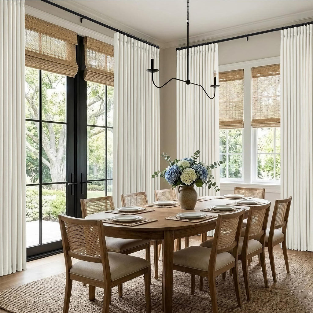 Pinch Pleated Linen Curtains 90 Inch, 2 Panels Premium 400GSM Memory Trained Semi Sheer Light Filtering Window Drapes
