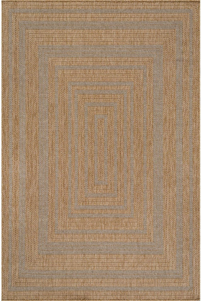 Easy Jute Framed Border Rug 8x10 Washable Durable Indoor Outdoor Area Rugs for Living Dining Room Patio Office Stain