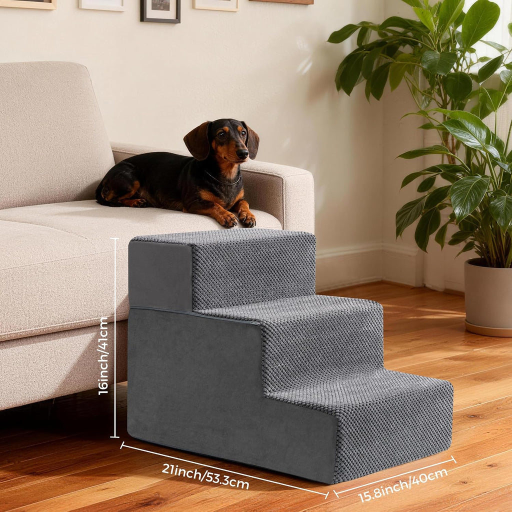 Dog Stairs, Steps and Ramp for High Bed & Sofa, 13-24" H Detachable Pet Stairs for Small Medium Dogs, Sturdy 40D