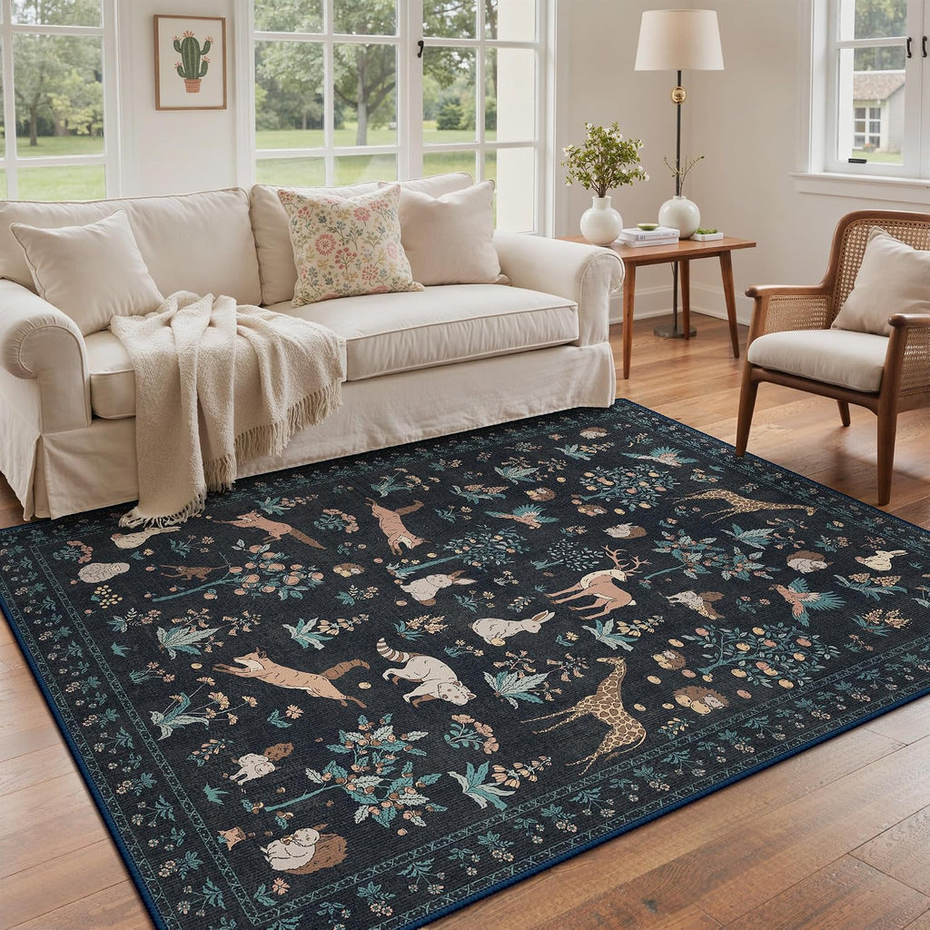 5X7 Area Rug, Washable Animal Non Slip