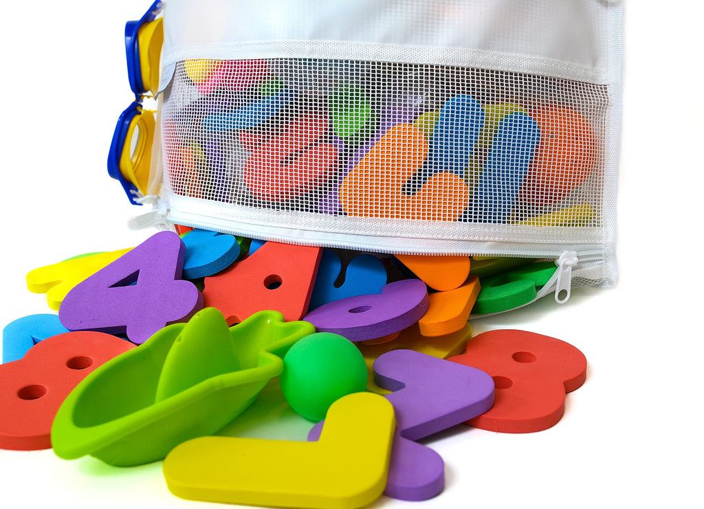 Mesh Bath Toy Holder Organizer - The Perfect Corner Bathtub Toy Storage & Bathroom or Shower Caddy - This Multi-use