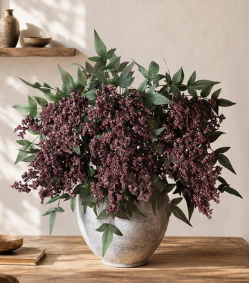 Fake Flowers 35 Inch Berry Stems Faux Flowers for Vase 3 Pcs Realistic Faux Berry Spray Decor Table Office DIY