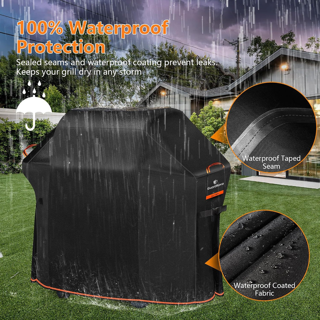 [Upgraded 1000D Heavy Duty Fabric] 55 inch Grill Cover for Outdoor Grill | Waterproof, Tear & Fade Resistant BBQ