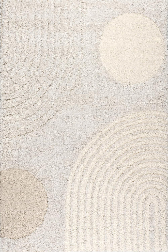 Gloria Beige, 12' x 15', Abstract, Shag, Soft and Cozy, Plush, High Traffic, Stain Resistant, Easy Clean