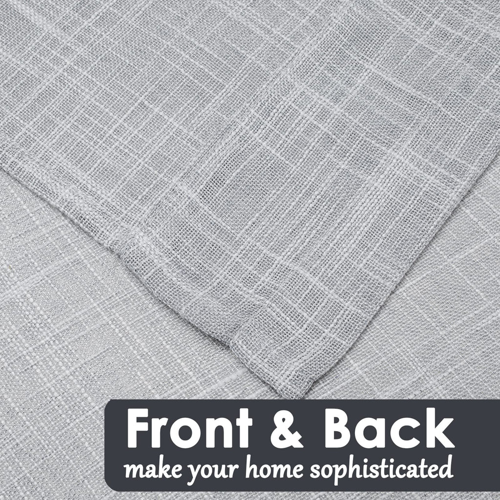 Beda Home Tassel Linen Textured Swag Curtain Valance, Lt Grey, 36 x 45 in