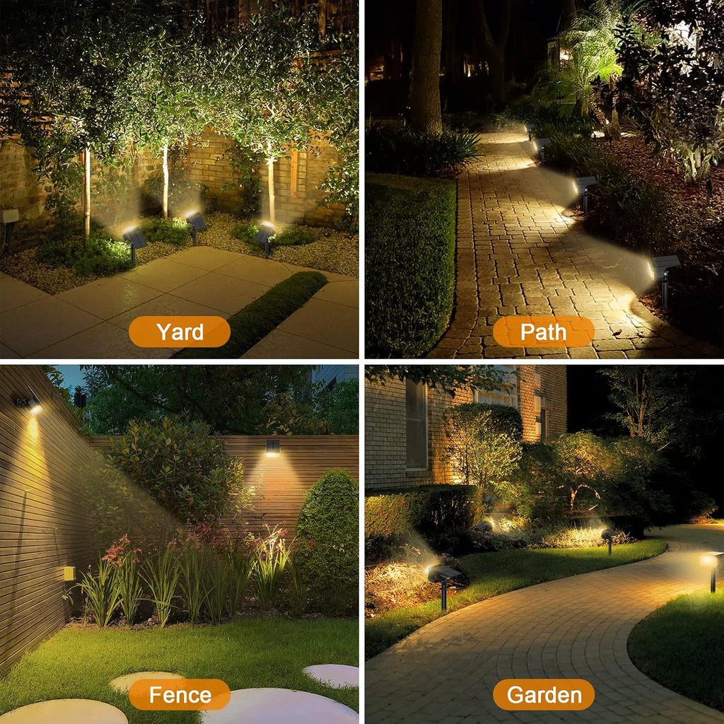 Solar Spot Lights Outdoor, [8 Pack/76 LED] 2-in-1 Solar Landscape Spotlights, 3 Modes IP65 Waterproof Dusk to Dawn