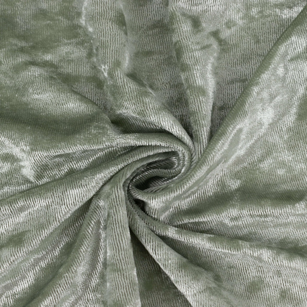 Sage Green Crushed Velvet Fabric Bolt, DIY Craft Fabric Roll - 65" x5 Yards
