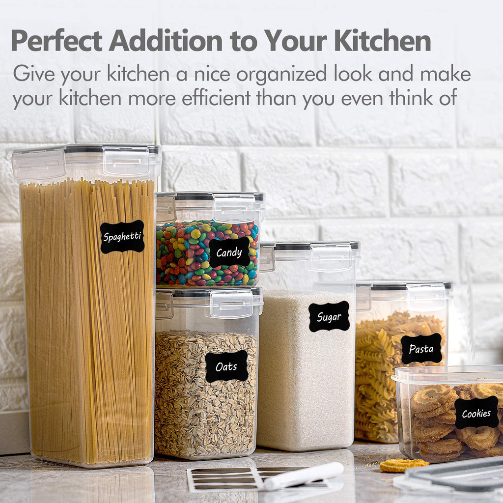 Airtight Food Storage Containers Set, 14 PCS Kitchen Storage Containers with Lids for Flour, Sugar and Cereal