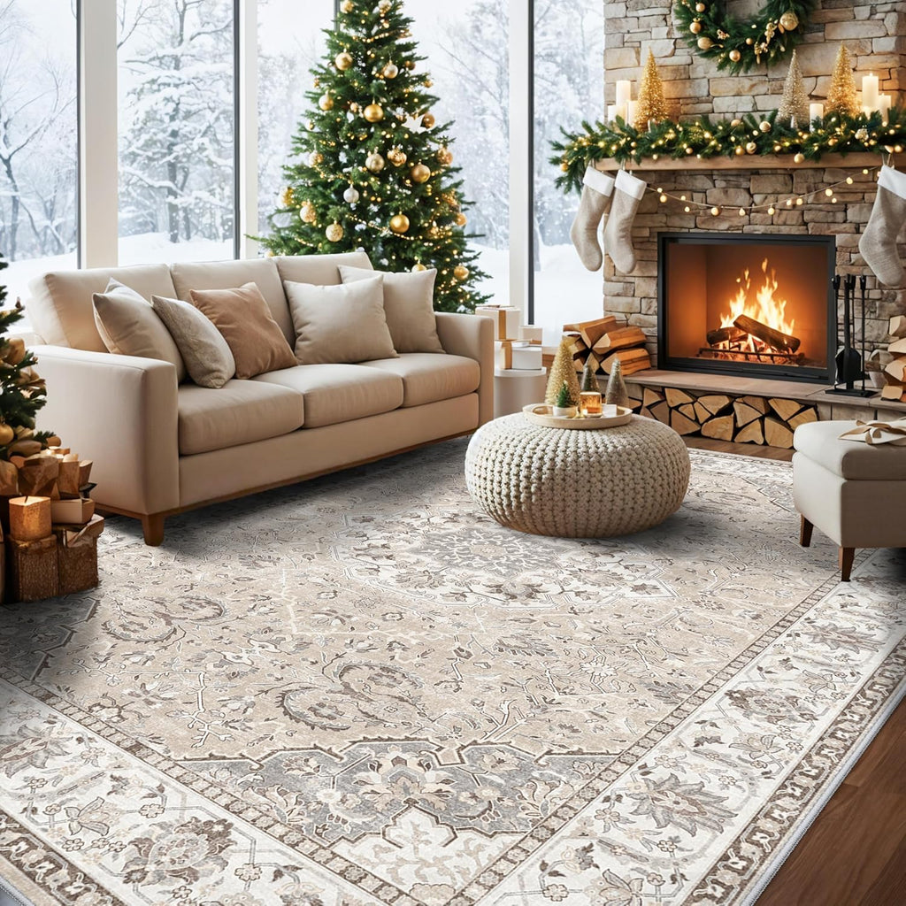 10x14 Washable Vintage Area Rug - Large Rugs