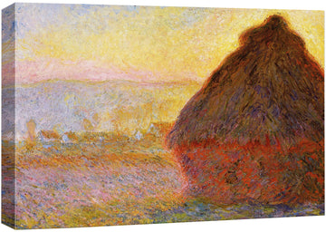 Claude Monet Haystacks in Morning Light - Impressionist Modern Art - Canvas Art Home Art - 12x18 inches