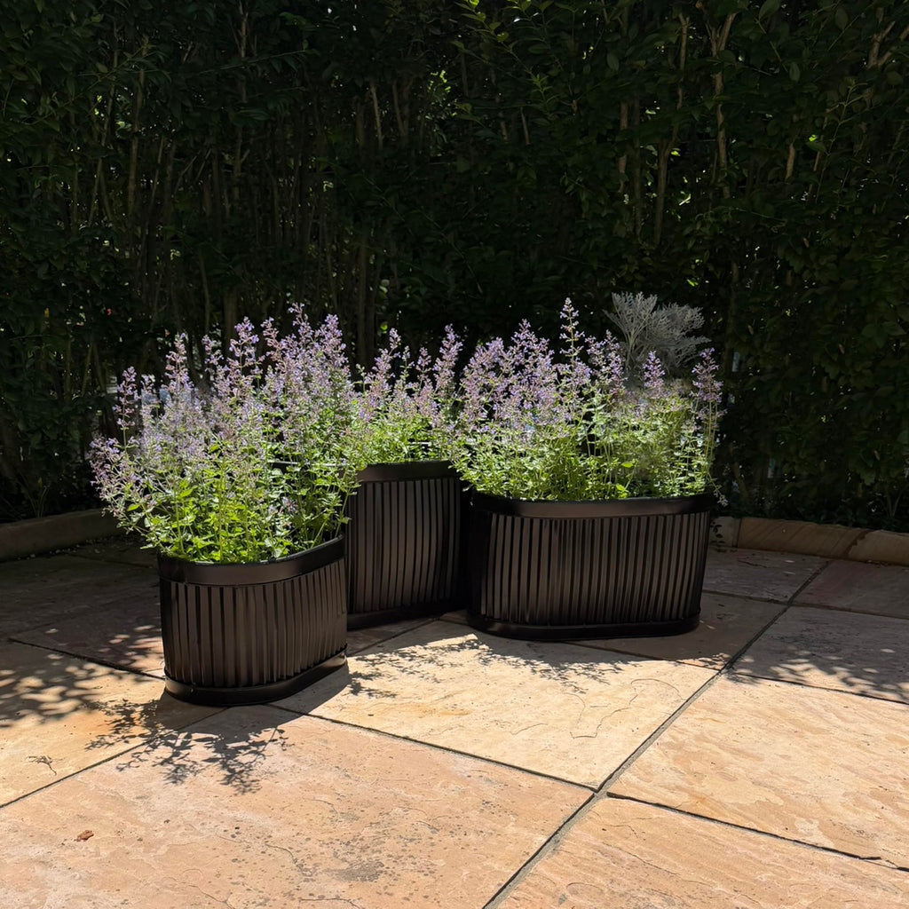 French Country Style Oval Planters, Set of 3