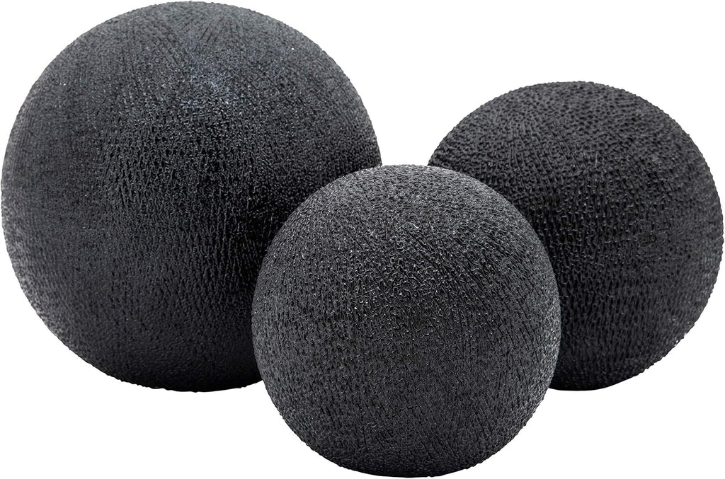 Set of 3 Modern Decorative Orbs - Beaded Ceramic & Stoneware Balls for Bowls, Centerpieces, Table Decor, Aesthetic
