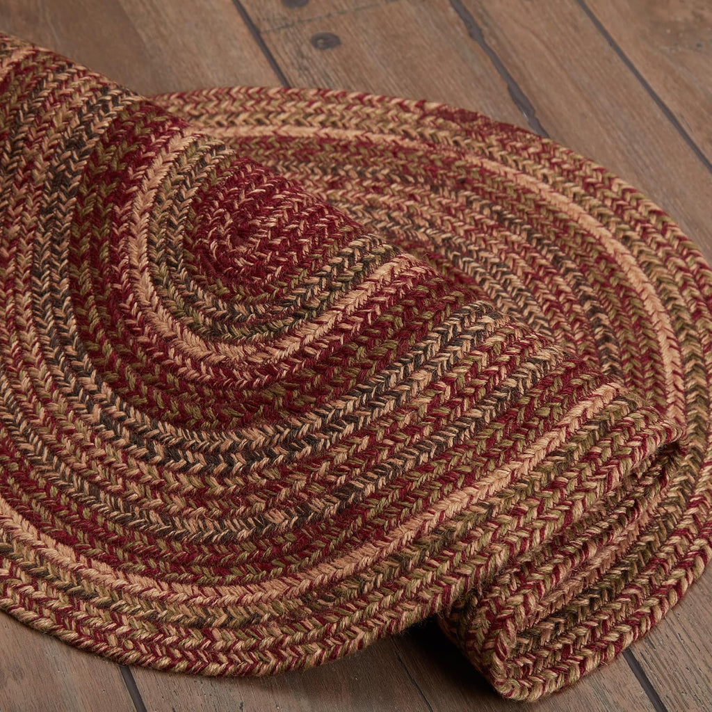 Cider Mill Primitive Jute Accent Rug Striped Oval Floor Decor 20"x30"