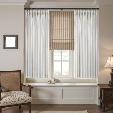 Natural Linen Pinch Pleated Curtains 84 Inch Length for Living Dining Room Cream Ivory Textured Pinch Pleat Drapes