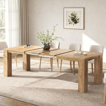 Extendable Dining Tables for 4-10, Modern Farmhouse Kitchen Table