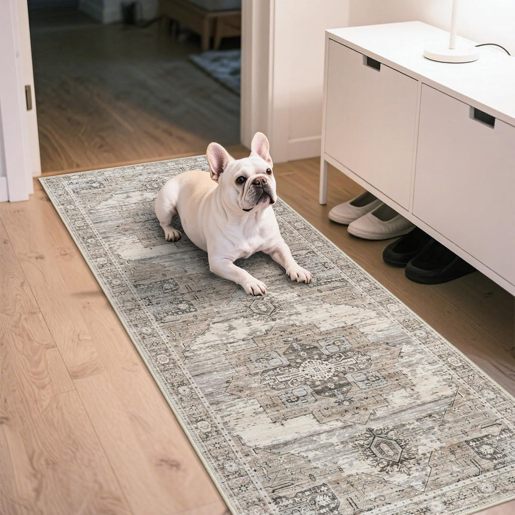 Washable 2x6 Runner Rugs - Large Boho Rugs for Living Room Stain Resistant Carpet Vintage Tribal Rug
