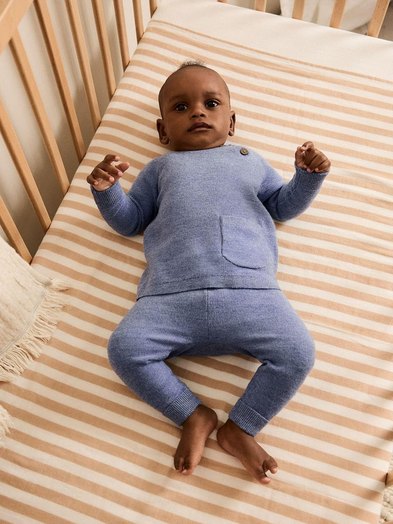 Newborn Boys Baby Knitted Jumper and Leggings Set