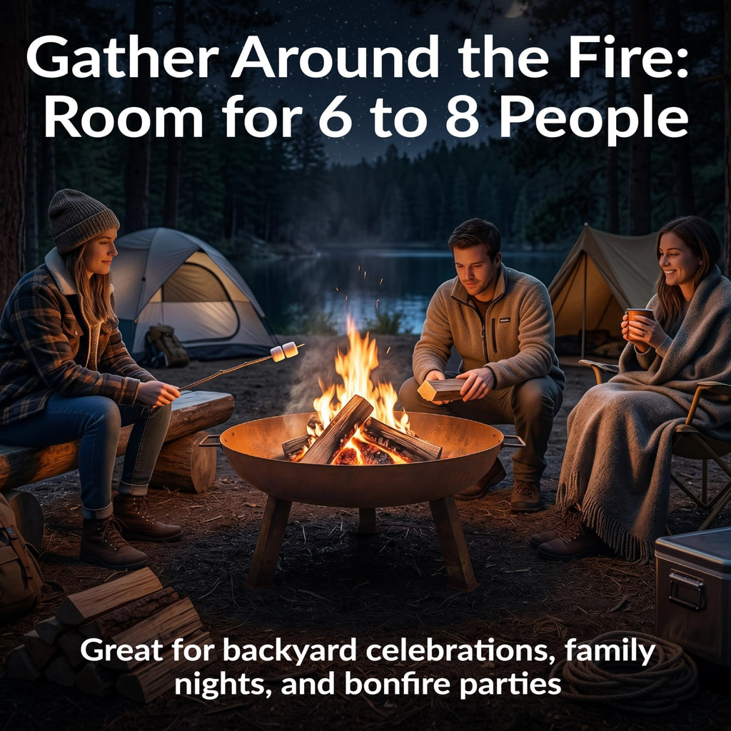 30" Heavy-Duty Cast Iron Fire Pit Bowl for Outside, Wood-Burning
