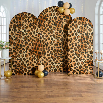 7.2ft 6.6ft 6ft Leopard Arch Backdrop Cover Set-﻿Cheetah Print Arch Covers