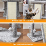 17.1-inch Small Cat Tree Tower with Scratching Post for Indoor Cats,Light Grey