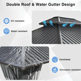 10'x12' Gazebo Hardtop Gazebo, Aluminum Frame Pergola with D - Image 6