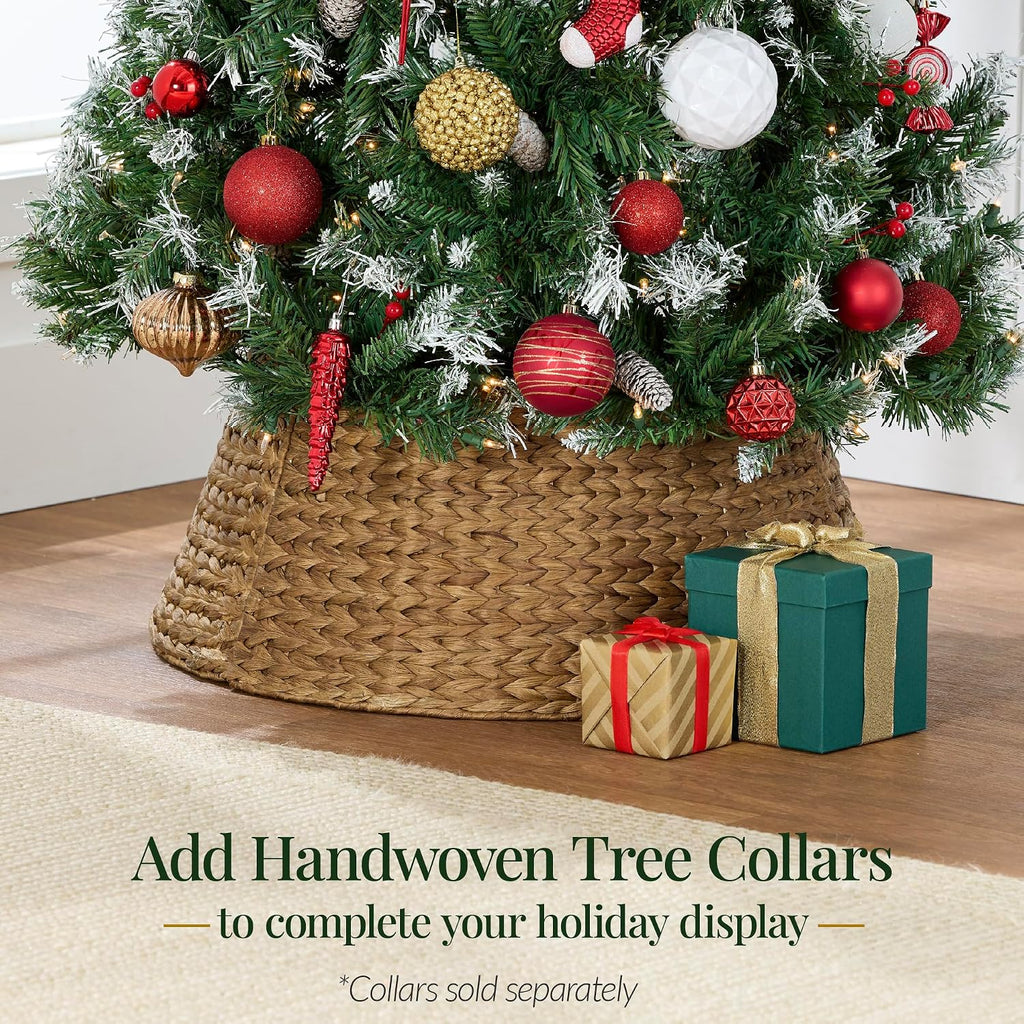 Christmas Tree Pre-Lit w/Viral Twinkling Lights, Pre-Decorated Artificial Frosted Pine Holiday Decoration w/ 250