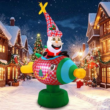 8.5FT Christmas Inflatable Santa Claus, Blow Up Christmas Outdoor Decoration Built in LED Lights, Holiday Xmas