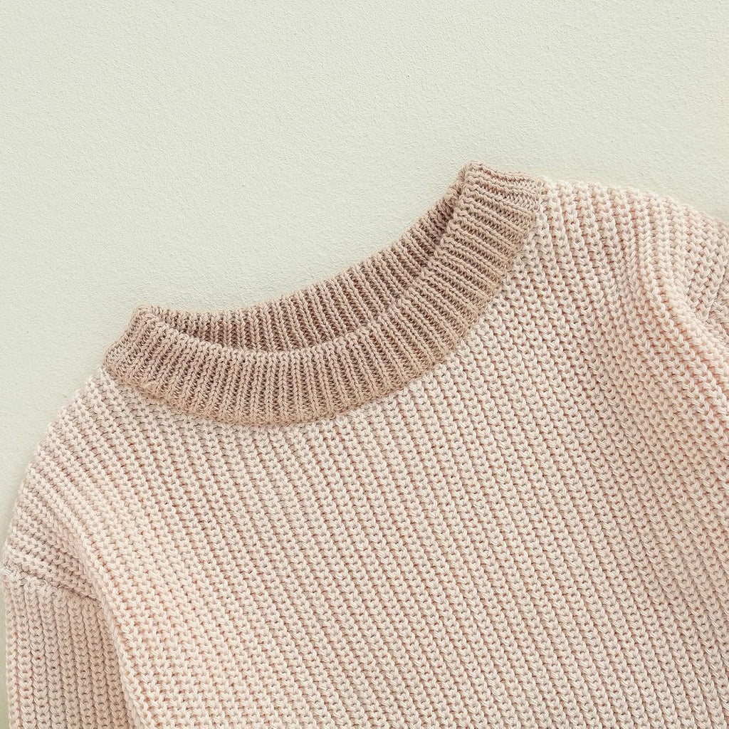 Infant Toddler Baby Girl Boy Knit Sweater Crewneck Chunky Sweatshirt