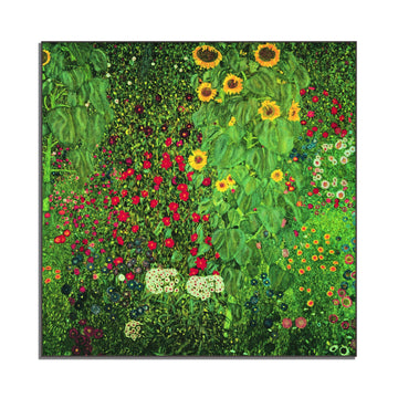 Gustav Klimt Canvas Wall Art Sunflower Farm Garden Poster Vintage Nature Scenery Flower Poster Fine Art Wall Decor