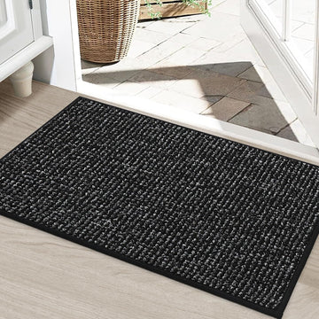 Dirt Trapper Door Mat 24" x 36", Non-Slip Washable Doormats, Black | Entrance Mat Dirt Resistant and Absorbent