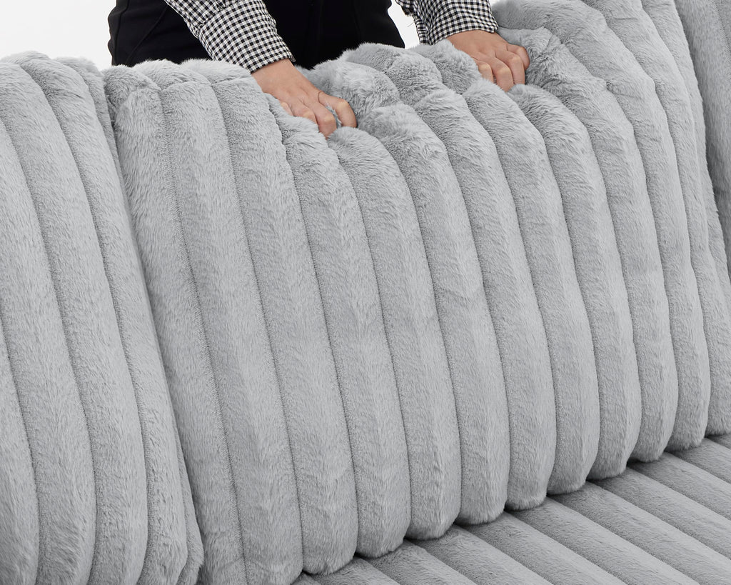 122 Inch Oversized Sectional Sleeper Sofa with PullOut Bed, U Shape