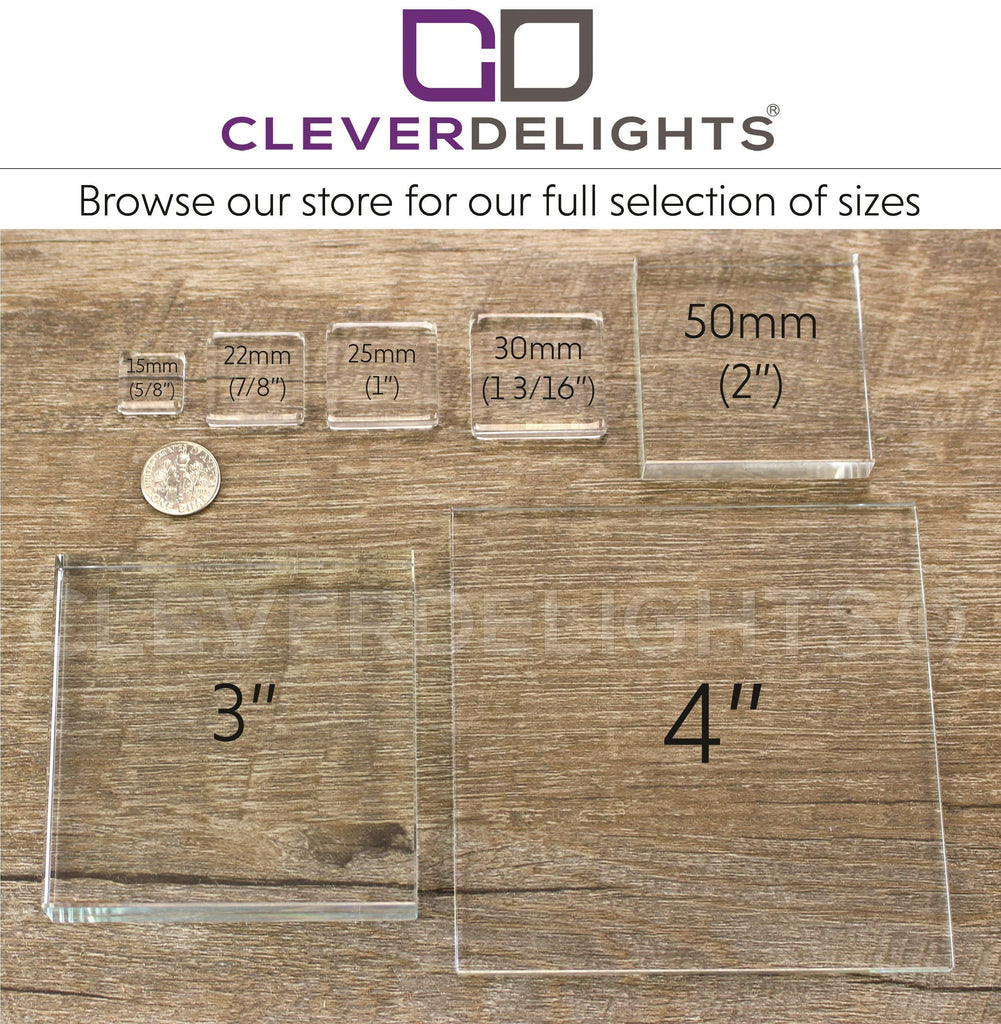 3" Square Glass Tiles - 5 Pack