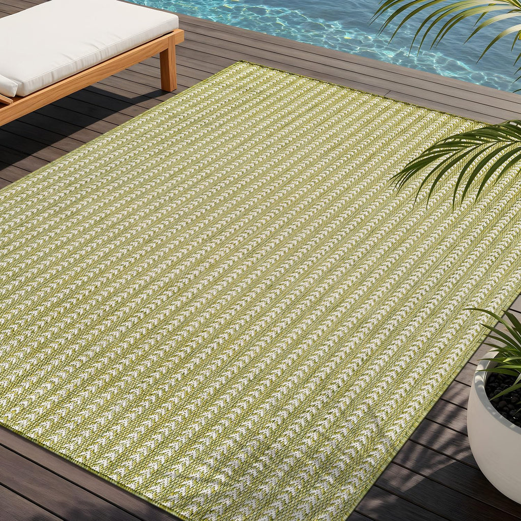 Washable Outdoor Rug 5x7 Modern Area Rugs Outdoor Carpets Striped Pattern Non Shedding Waterproof Ea