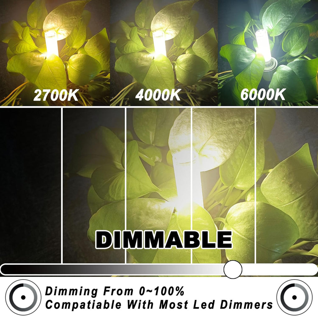 JDE11 E11 Led Bulbs 120V 100W Candelabra Bulbs Equiva Dimmable,4000k
