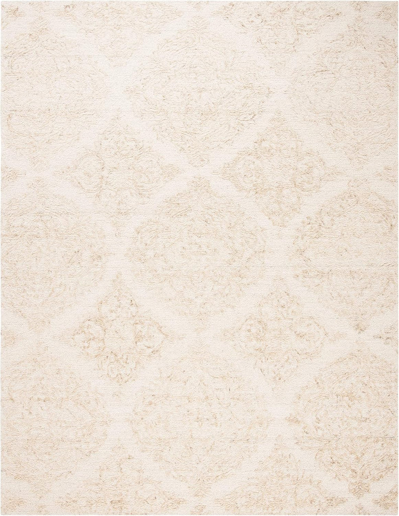 Abstract X-Large Area Rug - 11' x 15', Ivory & Beige, Handmade Wool