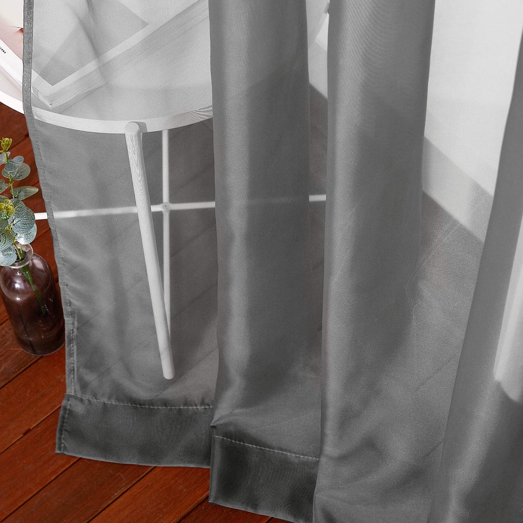 Sheer Curtains 120" Extra Long Voile Texture, Grommet Top Soft Voile Texture Window Draperies Lightweight & Airy