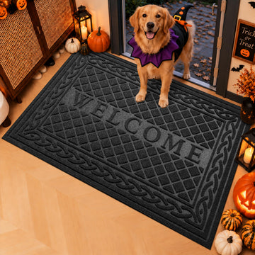 Welcome Mats for Front Door, 17" x 30" Heavy Duty Door Mats Entrance Outdoor Indoor, Non-Slip Front Back Doormat for